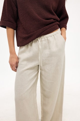Linnen Broek Wide Legs - Beige