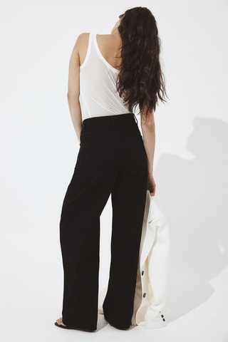 Jeans Wide Legs met Hoge Taille - Zwart