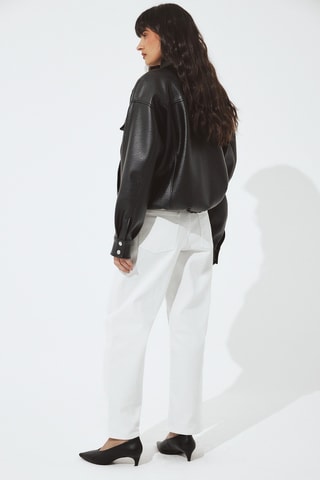 Jeans Hoge Taille Straight - Wit
