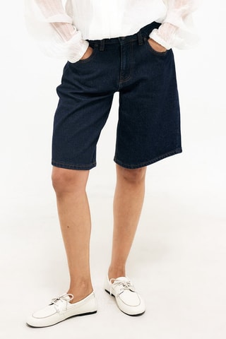 Spijkershort loose fit - Marineblauw