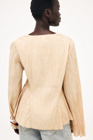 Geplooide blouse - Beige