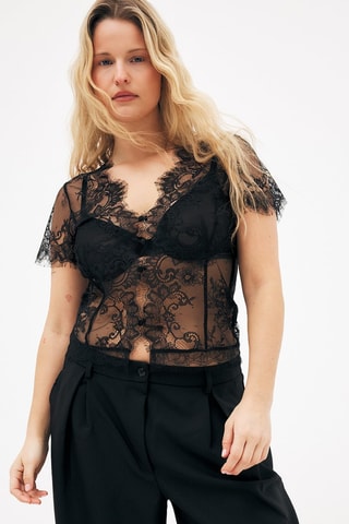 Kanten Blouse - Zwart