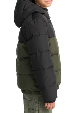 Doudoune à capuche - Noir et vert - Element