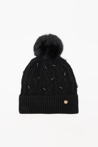 Bonnet à pompon - Noir