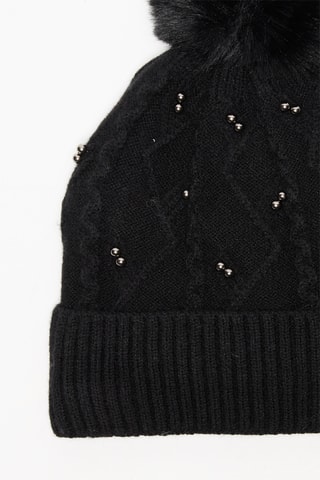 Bonnet à pompon - Noir