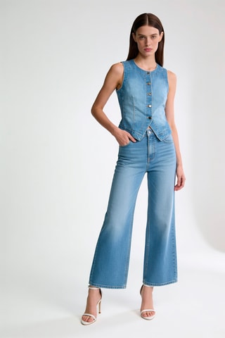 Gilet sans manches en jean - Bleu clair