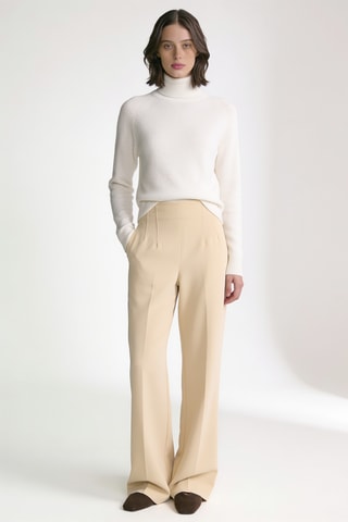 Pantalon taille haute - Beige