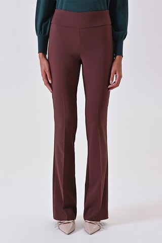 Pantalon taille haute - Marron