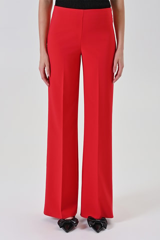Pantalon taille haute - Rouge