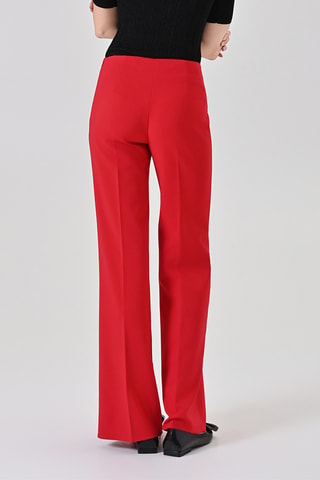 Pantalon taille haute - Rouge