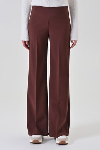 Pantalon taille haute - Marron