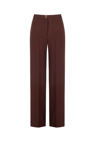 Pantalon taille haute - Marron foncé