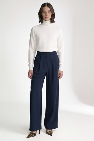 Pantalon taille haute - Bleu marine