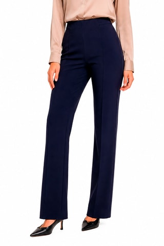 Pantalon taille haute - Bleu marine