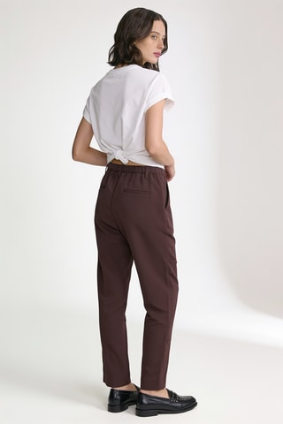 Pantalon taille haute - Marron