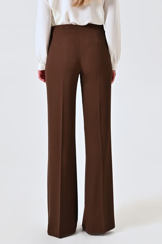 Pantalon taille haute - Marron