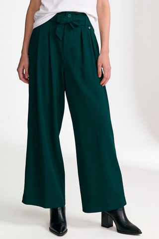 Pantalon taille haute - Vert foncé
