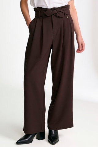 Pantalon taille haute - Marron