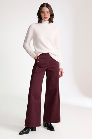 Pantalon taille haute - Bordeaux