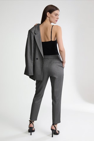 Pantalon taille haute - Gris foncé chiné