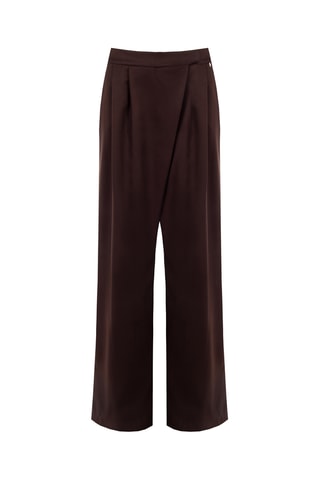 Pantalon taille haute - Marron