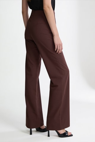 Pantalon taille haute - Marron