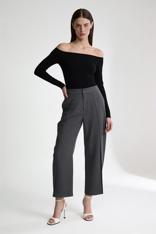 Pantalon 7/8 taille haute - Gris