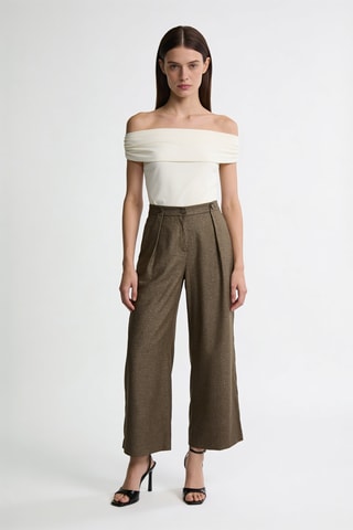 Pantalon taille haute - Kaki