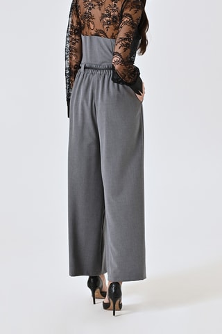 Pantalon taille haute - Gris clair