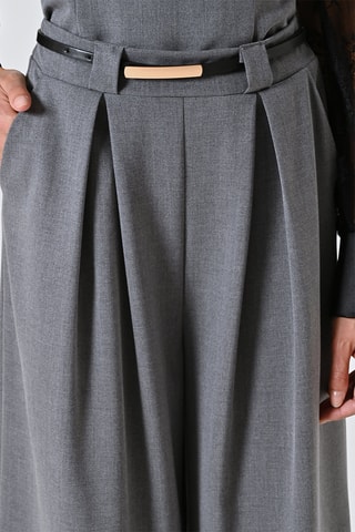 Pantalon taille haute - Gris clair