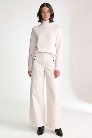 Jean taille haute - Blanc