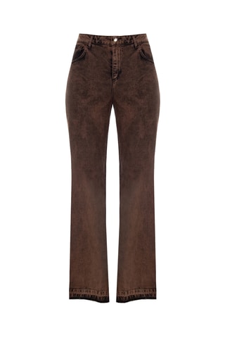 Jean taille haute - Marron