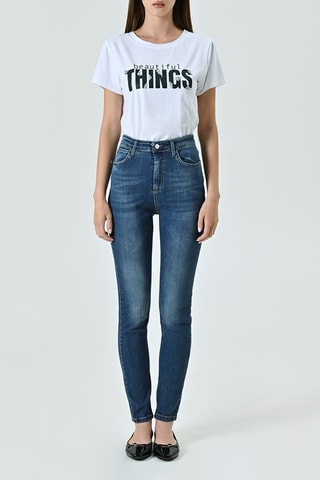 Jean taille haute - Indigo