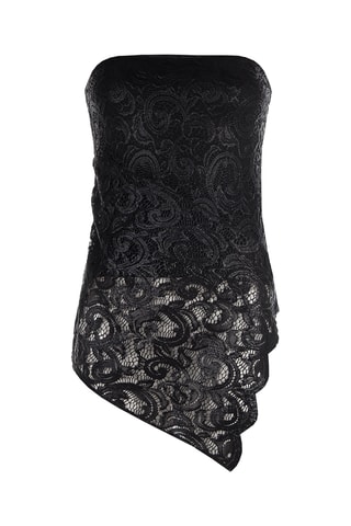 Top bustier en dentelle - Noir