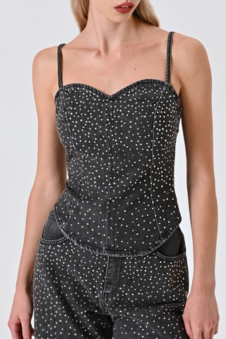 Top en jean - Gris foncé