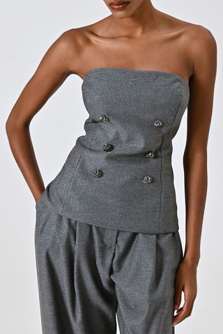 Top bustier - Gris chiné