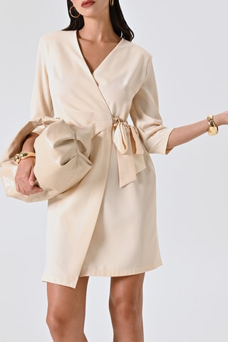 Robe portefeuille - Beige