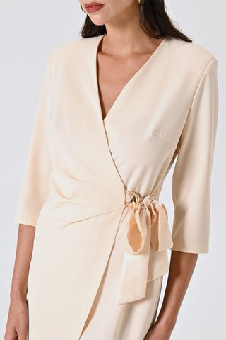 Robe portefeuille - Beige