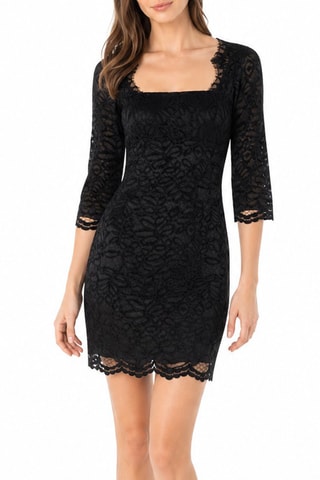 Robe fourreau en dentelle - noir