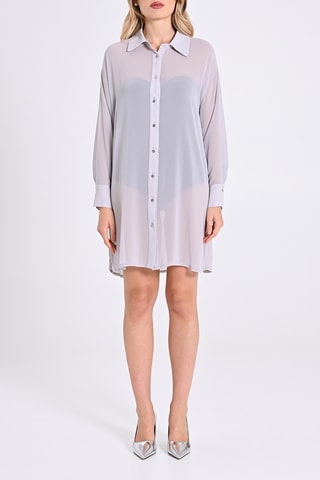 Robe chemise - Gris clair