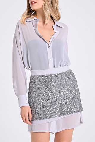 Robe chemise - Gris clair