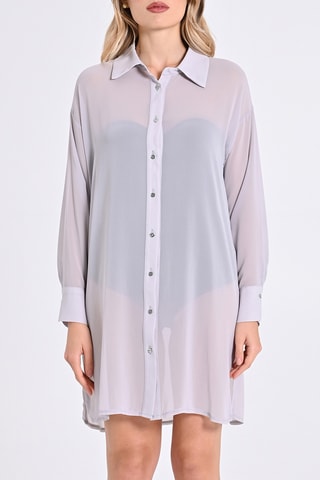 Robe chemise - Gris clair