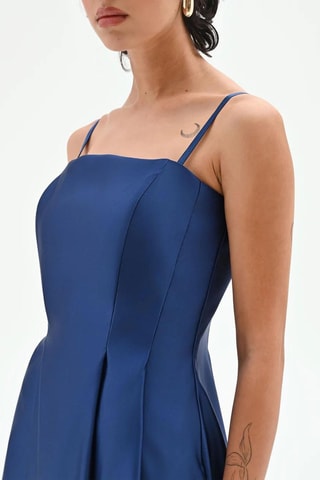 Robe midi sans manches - Bleu 
