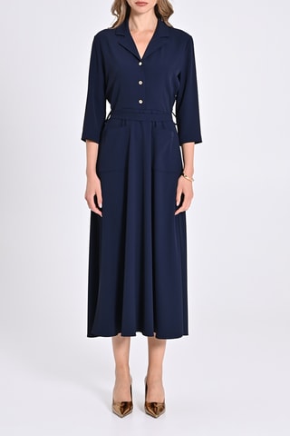 Robe midi - Bleu marine