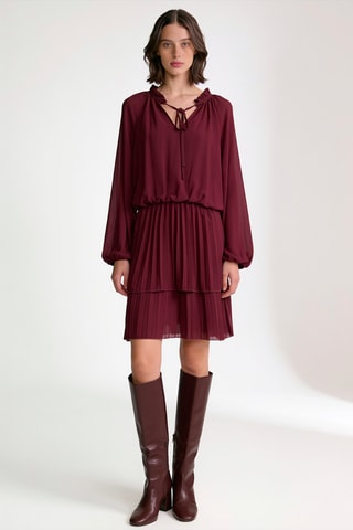 Robe plissée - Bordeaux