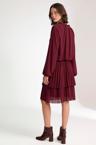 Robe plissée - Bordeaux