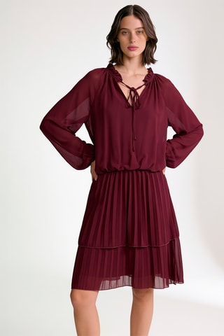 Robe plissée - Bordeaux