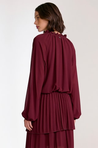 Robe plissée - Bordeaux