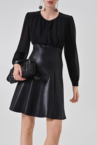Robe patineuse bi-matière - Noir