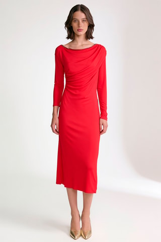 Robe drapée - Rouge